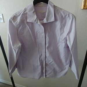 Lavender white Stripe Chico Top sz misses 14/16